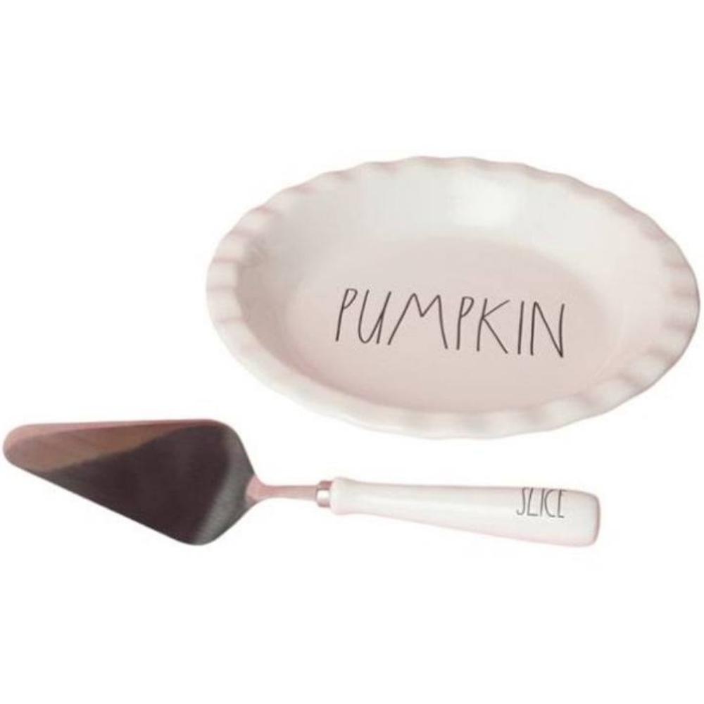 Rae Dunn Pumpkin Pie Dish & Server Set
